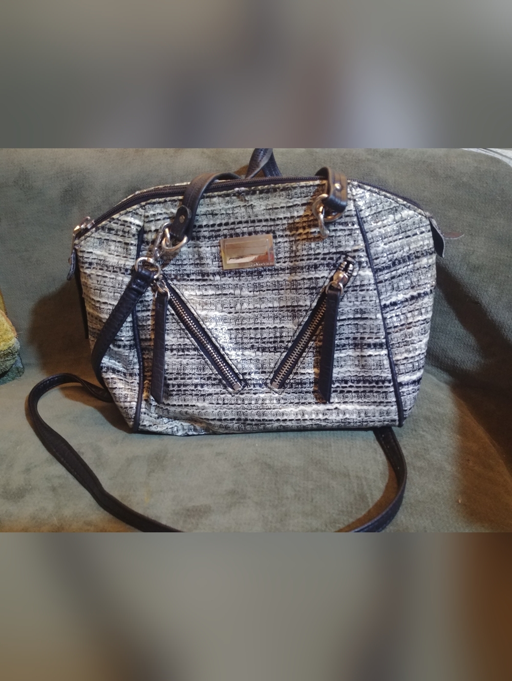 Textured Black & White Crossbody Juicy Couture Bag